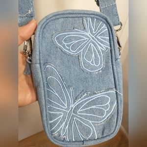SKINNYDIP London Danni women's blue denim mini phone crossbody bag